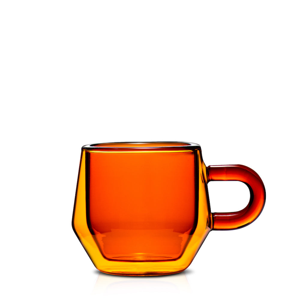 Double Walled Glass Coffee Mugs, Set of 2