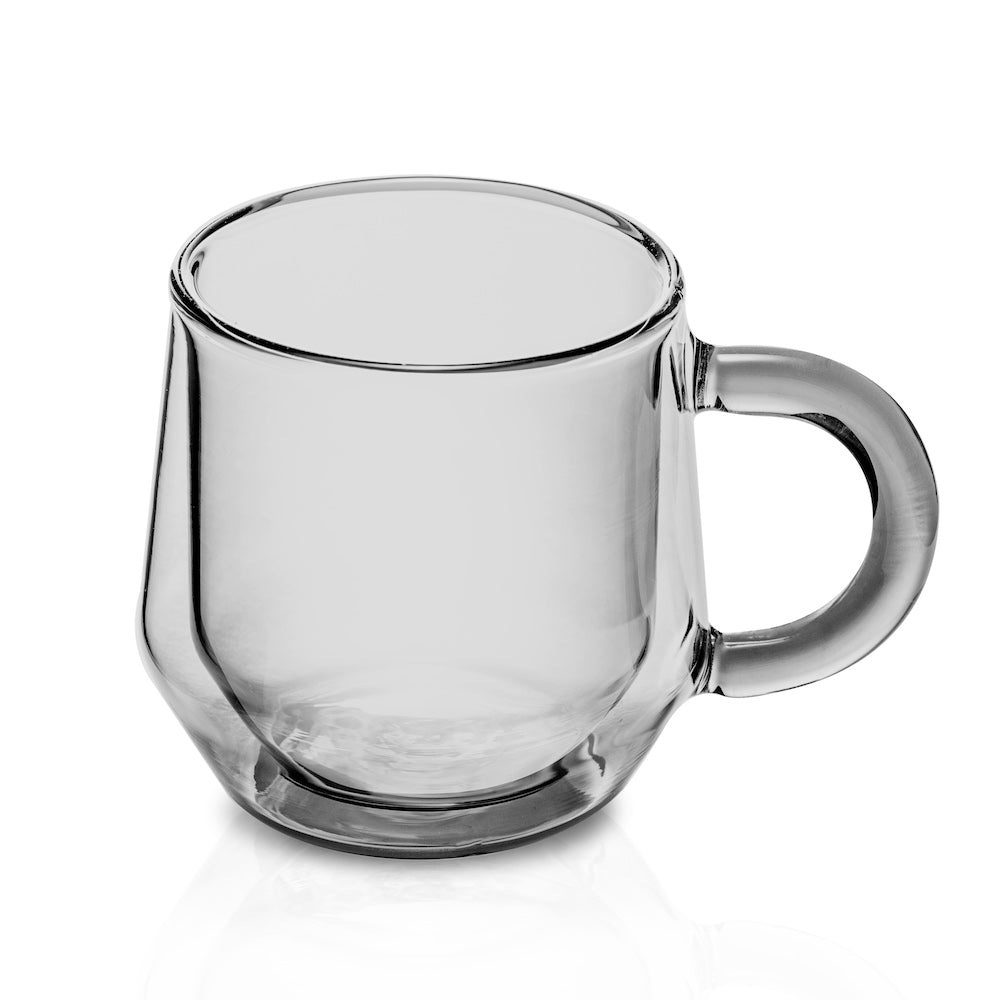 Glass Coffee Mugs Set of 6 Clear Coffee Mug 15 Oz Large Glass Mugs with  Handle